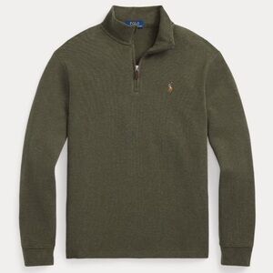 Polo Ralph Lauren Estate Rib Quarter Zip Pullover Sweater Size XL Olive Green